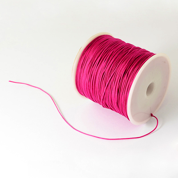 

PandaHall Braided Nylon Thread, Chinese Knotting Cord Beading Cord for Beading Jewelry Making, Camellia, 0.5mm, about 150yards/roll Nylon..., Pink
