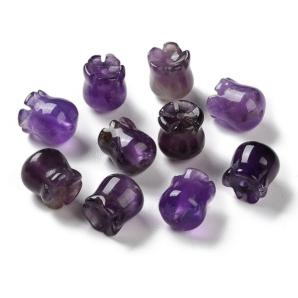 

PandaHall Natural Amethyst Beads, Lily of The Valley, 10x9.5mm, Hole: 1.2mm Amethyst Flower
