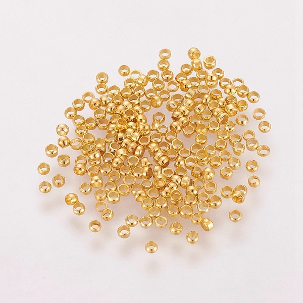 

PandaHall Brass Crimp Beads, Nickel Free, Rondelle, Cadmium Free & Nickel Free & Lead Free, Golden, 2x1.2mm Brass Rondelle