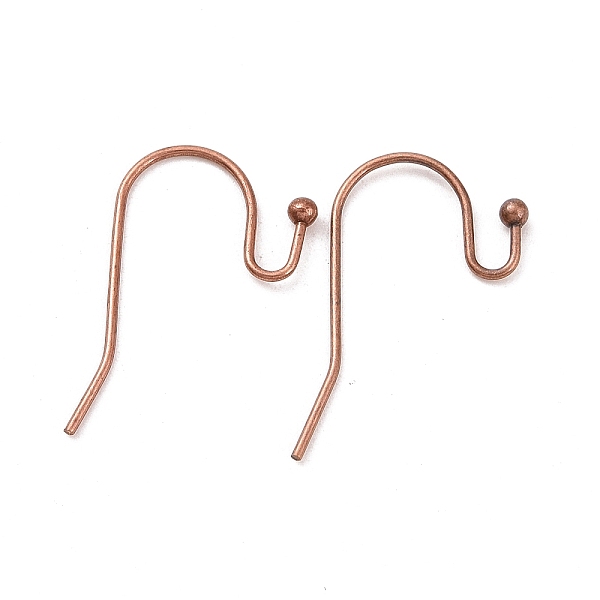 

PandaHall Brass Hook Ear Wire, Lead Free & Cadmium Free & Nickel Free, Red Copper, about 11mm wide, 22mm long, 0.75mm thick Brass