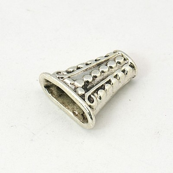 

PandaHall Tibetan Style Alloy Caps, Lead Free & Cadmium Free, Antique Silver Color, 17x18x9mm, hole: 4mm Alloy