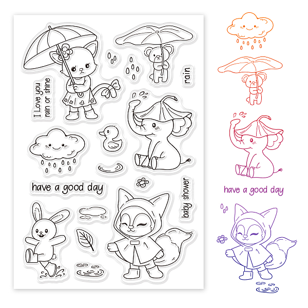 

PandaHall PVC Plastic Stamps, for DIY Scrapbooking, Photo Album Decorative, Cards Making, Stamp Sheets, Animal Pattern, 16x11x0.3cm Plastic...