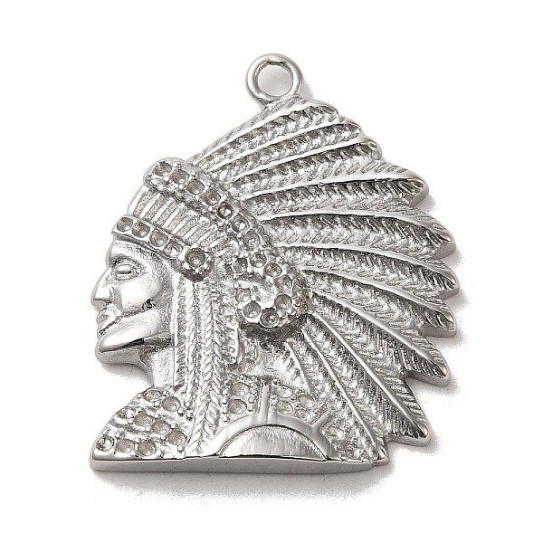 

PandaHall 304 Stainless Steel Pendants, Indian Charm, Stainless Steel Color, 40x32.5x4mm, Hole: 3mm 304 Stainless Steel Human