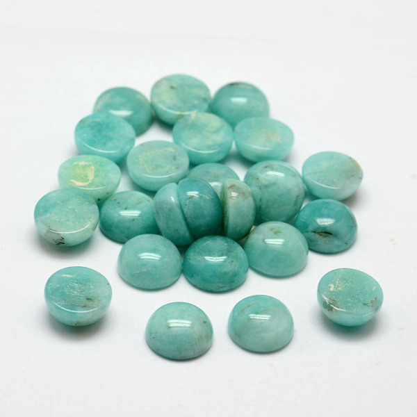 

PandaHall Dome Natural Amazonite Cabochons, 10x3~5.5mm Amazonite Half Round