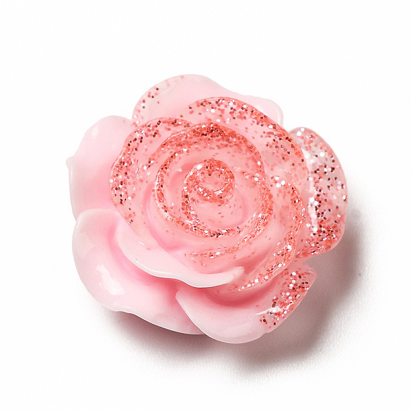

PandaHall Opaque Resin Cabochons, Flower, with Glitter Powder, Pink, 19x19x9mm Resin Flower Pink