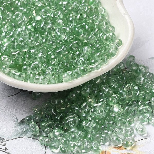 

PandaHall Baking Glass Seed Beads, Peanut, Dark Sea Green, 5.5~6x3~3.5x3mm, Hole: 1~1.2mm, about 4000pcs/pound Glass Peanut
