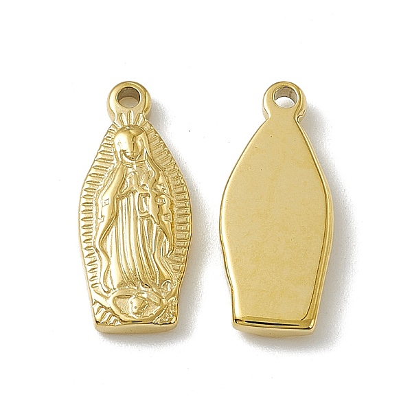 

PandaHall Vacuum Plating 201 Stainless Steel Pendants, Saint Charm, Real 18K Gold Plated, 17.5x7.5x2mm, Hole: 1.4mm 201 Stainless Steel...
