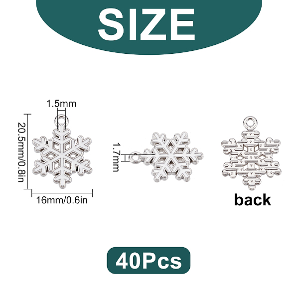 

PandaHall SUNNYCLUE 1 Box 40Pcs Alloy Enamel Snowflake Charms Winter Theme Christmas Dainty Dangle Pendants Bulk for Jewelry Making Charms..., White