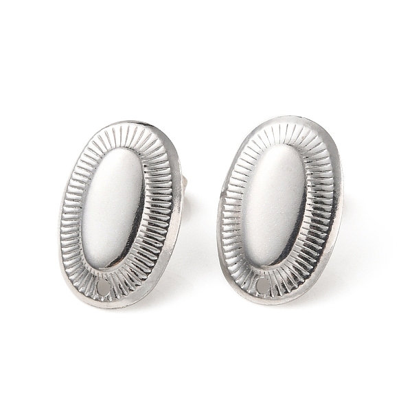 

PandaHall 304 Stainless Steel Stud Earring Findings, with Hole, Oval, Stainless Steel Color, 18.5x12.5mm, Hole: 1.2mm, Pin: 0.8mm 304...
