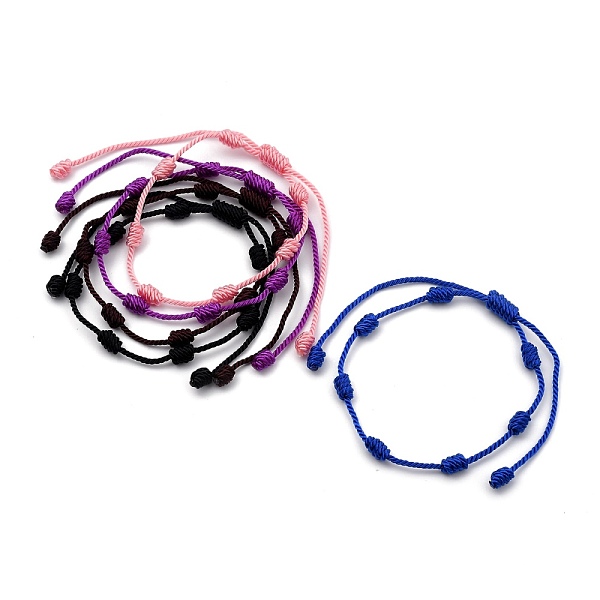 

PandaHall Adjustable Nylon Threads Braided Bracelets, Mixed Color, Inner Diameter: 2-3/8~4-3/8 inch(6~11cm) Nylon Multicolor