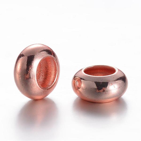 

PandaHall Brass Spacer Beads, Rondelle, Rose Gold, 8x4mm, Hole: 4mm Brass Rondelle