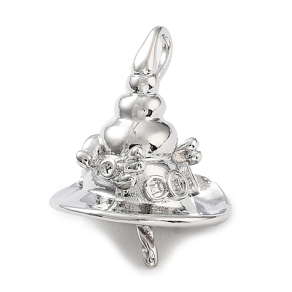 

PandaHall Brass Pendant, Witch Hat, Platinum, 26x20x20mm, Hole: 4mm Brass Hat