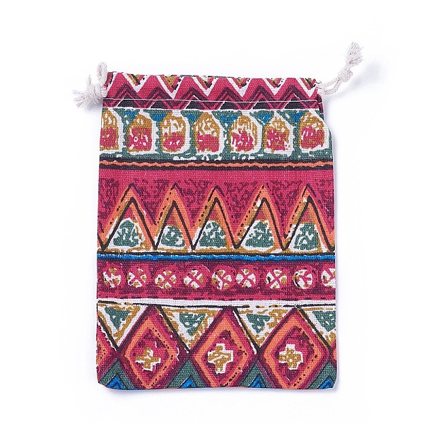 

PandaHall Burlap Packing Pouches, Drawstring Bags, Red, 17.3~18.2x13~13.4cm Burlap Red