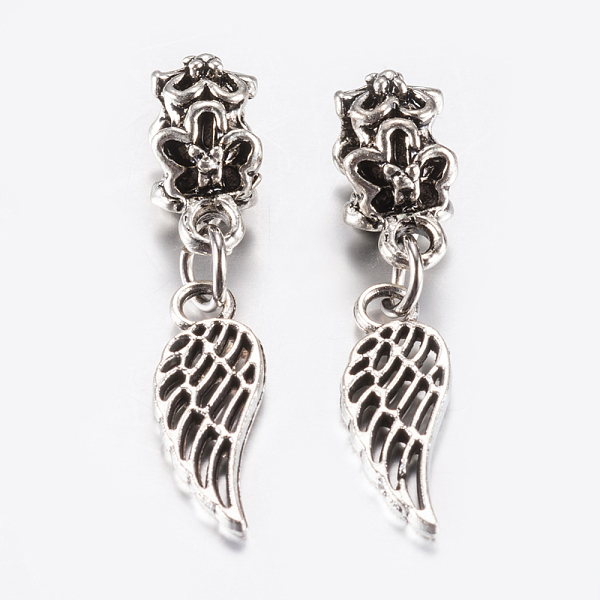 

PandaHall Tibetan Style Alloy European Dangle Charms, Large Hole Pendants, Feather, Antique Silver, 33mm, Pendant: 18x6.5x1.5mm, Hole: 5mm...