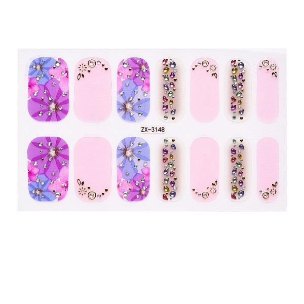 

PandaHall Full Cover Nail Stickers, 3D Nail Decals, Self-Adhesive, with Glass & Rhinestone & Plastic, for Nail Tips Decorations, Violet..., Purple