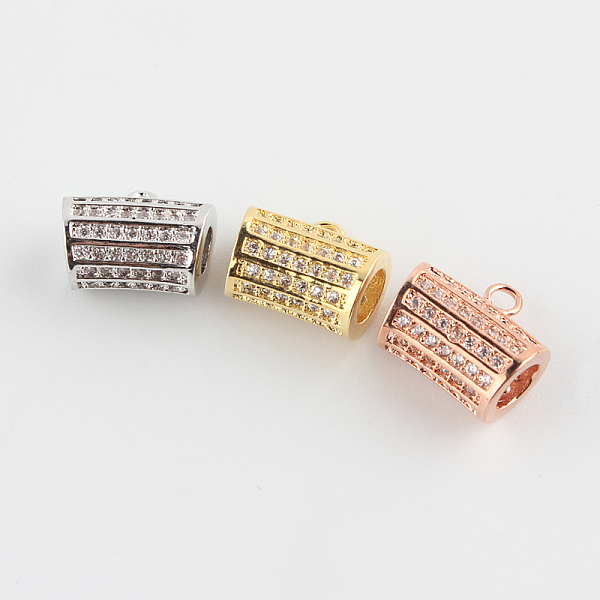 

PandaHall Tube Brass Micro Pave Clear Cubic Zirconia Tube Bails, Loop Bails, Mixed Color, 10x11x6.5mm, Hole: 1mm, Inner Diameter: 4mm...
