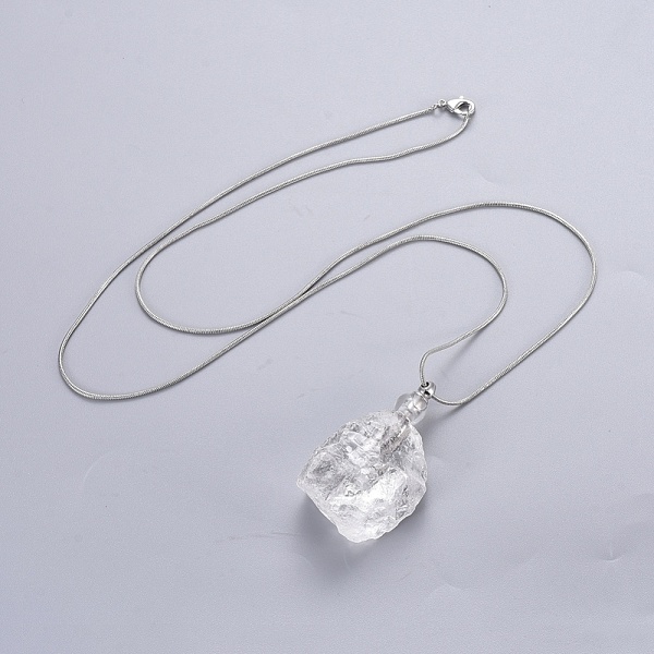 

PandaHall Natural Mixed Stone Perfume Bottle Pendant Necklaces, with Brass Findings and Plastic Dropper, Nuggets, 29.5~30.3 inch(75~77cm)..., Multicolor