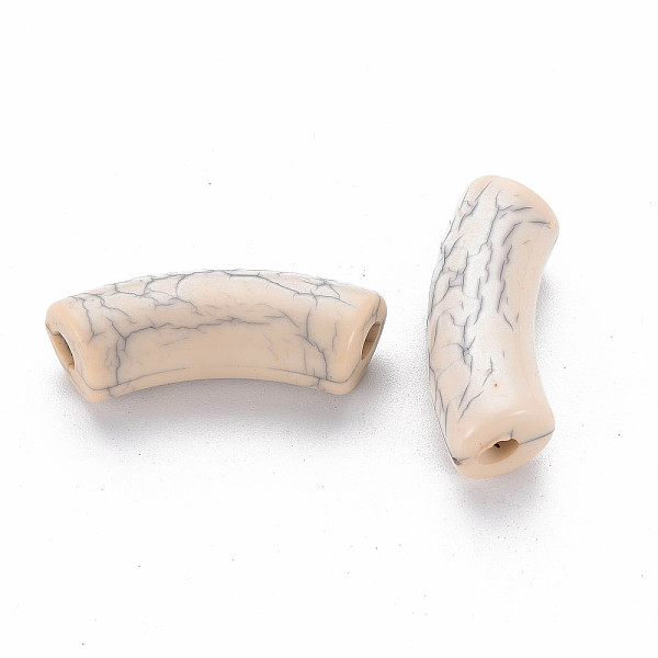 

PandaHall Opaque Crackle Acrylic Beads, Curved Tube, PapayaWhip, 36x13.5x11.5mm, Hole: 4mm, about 148pcs/500g Acrylic Tube Orange