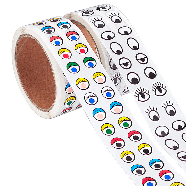 PandaHall CRASPIRE Washi Tape Cute 2 Rolls Decorative Adhesive Tape Eye Patterns Adhesive Coloured Sticker Roll Gift Wrapping Tape for DIY...