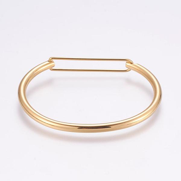 

PandaHall 304 Stainless Steel Bangles, Golden, 45x58mm 304 Stainless Steel