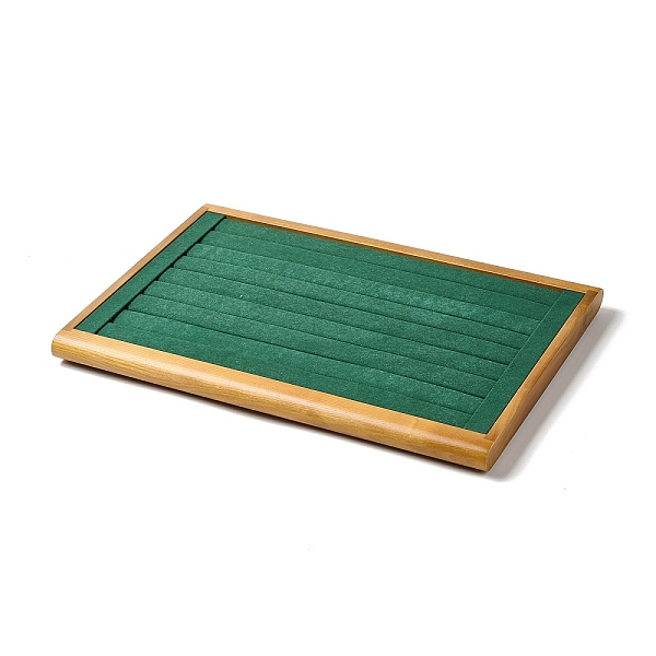 

PandaHall 8-Slot Wood with Velvet Ring Display Tray Stands, Jewelry Organizer Holder for Finger Ring Storage, Rectangle, Green, 35x24x2cm...