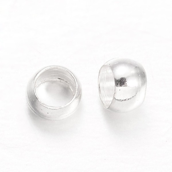 

PandaHall Rondelle Brass Crimp Beads, Silver Color Plated, 3x2mm, Hole: 1.5mm, about 520pcs/20g Brass Rondelle
