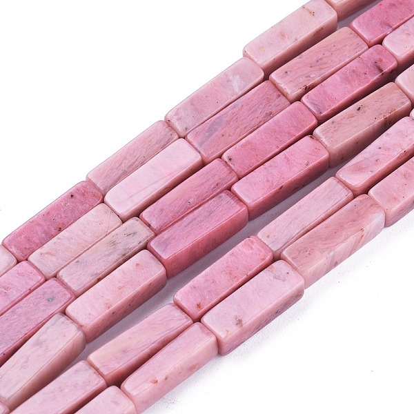 

PandaHall Natural Rhodonite Beads Strands, Cuboid, 13x4x4mm, Hole: 0.8mm, about 29pcs/strand, 15.35 inch(39cm) Rhodonite Cuboid