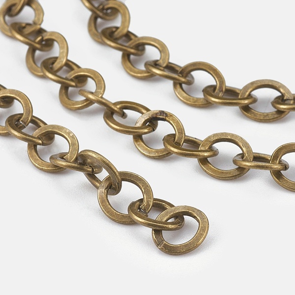 

PandaHall Iron Cable Chains, Unwelded, Flat Oval, Antique Bronze, 8x7x1mm Iron