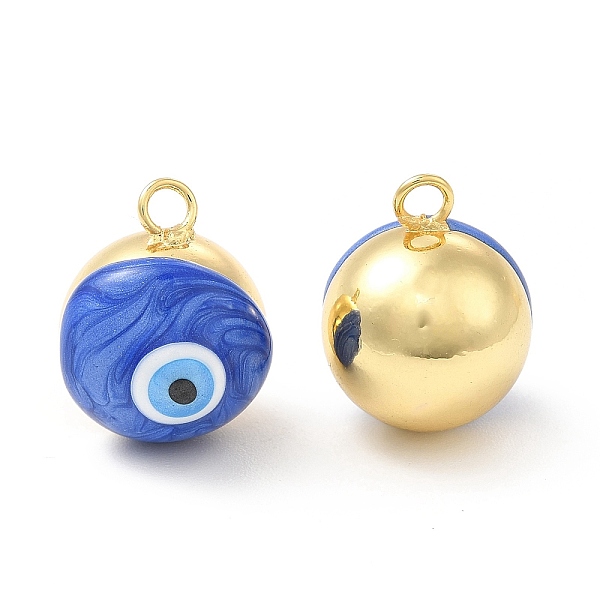 

PandaHall Brass Pendants, with Enamel, Real 18K Gold Plated, Long-Lasting Plated, Round with Evil Eye, Blue, 17.5x14x14.5mm, Hole: 3mm...