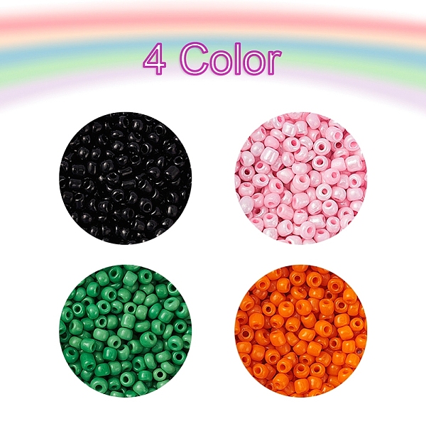 

PandaHall 1000Pcs 4 Colors 8/0 Glass Seed Beads, Opaque Colours Seed, Small Craft Beads for DIY Jewelry Making, Round, Mixed Color, 8/0, 3mm..., Multicolor
