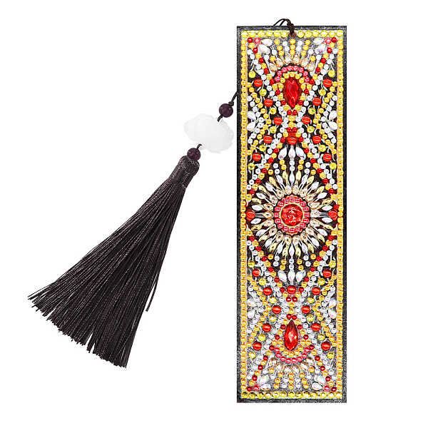 

PandaHall DIY Diamond Painting Kits For Bookmark Making, including Tassel, Resin Rhinestones, Diamond Sticky Pen, Tray Plate and Glue Clay...