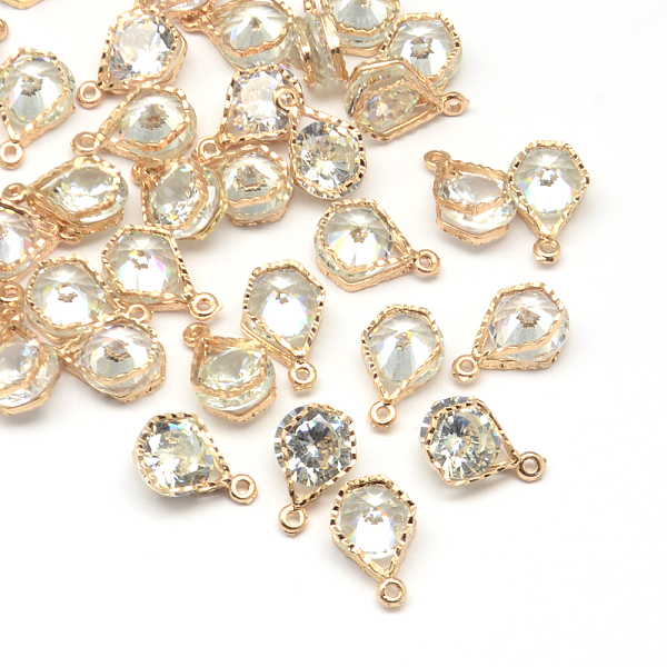 

PandaHall Alloy Charms, with Cubic Zirconia, Light Gold, 13x8x5mm, Hole: 1mm Cubic Zirconia Others