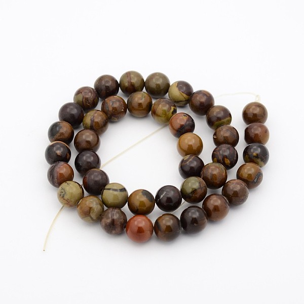 

PandaHall Natural Chinese Writing Stone Round Bead Strands, 4mm, Hole: 1mm, about 98pcs/strand, 15.7 inch Chinese Writing Stone Round