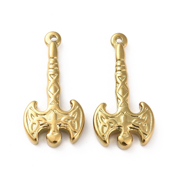 

PandaHall Ion Plating(IP) 304 Stainless Steel Pendants, Axe with Trinity Knot Charm, Golden, 34x16.5x4mm, Hole: 1.3mm 304 Stainless Steel...