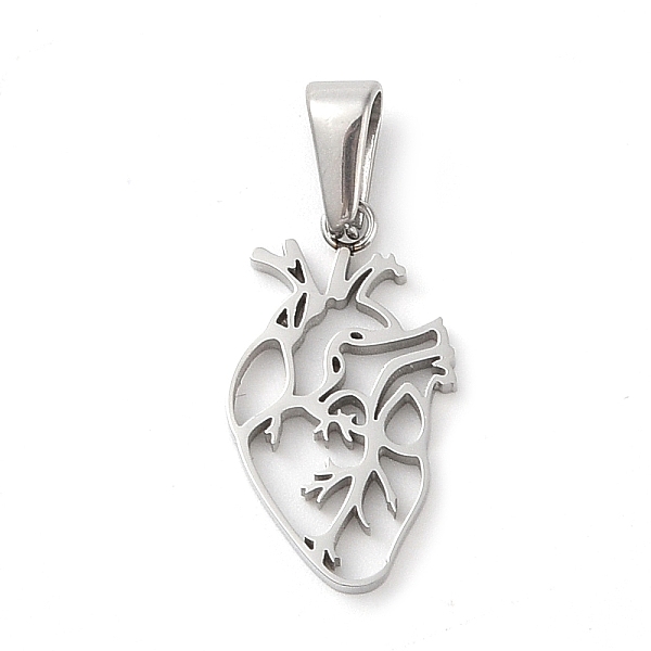 

PandaHall 304 Stainless Steel Pendants, Heart Shape Charm, Stainless Steel Color, 22x12.5x2mm, Hole: 7.5x3.2mm 304 Stainless Steel Heart