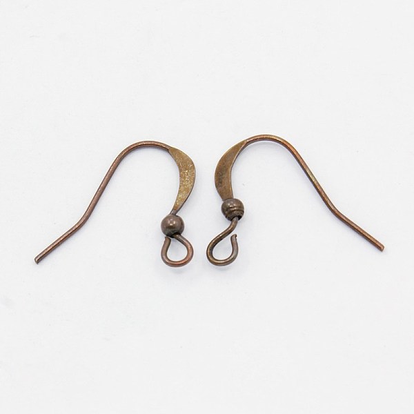 

PandaHall Brass French Earring Hooks, Flat Earring Hooks Ear Wire Hook, Nickel Free, with Beads and Horizontal Loop, Red Copper, 15mm, Hole...