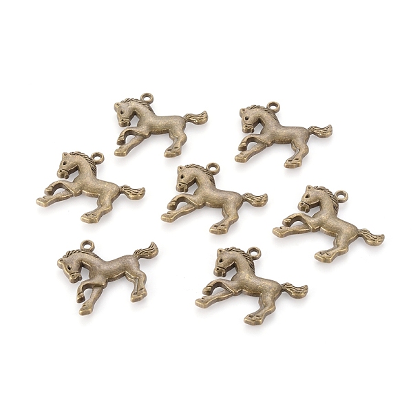 

PandaHall Tibetan Style Alloy Pendants, Cadmium Free & Nickel Free & Lead Free, Horse, Antique Bronze, 27x24x2mm, Hole: 2mm Alloy Horse