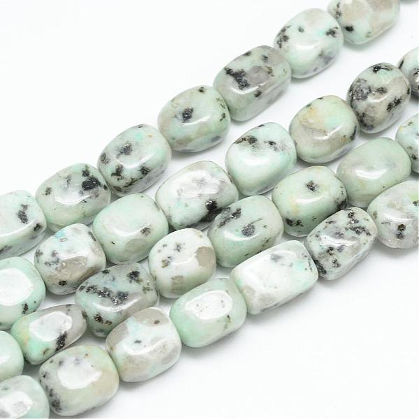 

PandaHall Natural Sesame Jasper/Kiwi Jasper Bead Strands, Cuboid, 12~15x8~12x8~12mm, Hole: 1.5mm, about 27~30pcs/strand, 14.9~15.3 inch...