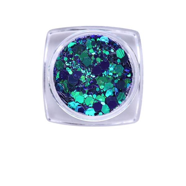 

PandaHall Hexagon Shining Nail Art Decoration Accessories, with Glitter Powder and Sequins, DIY Sparkly Paillette Tips Nail, Dark Green...