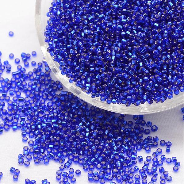

PandaHall 6/0 Round Glass Seed Beads, Silver Lined Square Hole, Transparent Colours, Blue, 3.6~4.0mm, Hole: 1.2mm, about 5000pcs/pound Glass...