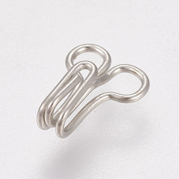 

PandaHall Iron Hook Clasps, Platinum, 10x7x4mm, Hole: 2mm, 7.5x8x0.8mm, Hole: 1.7mm Iron