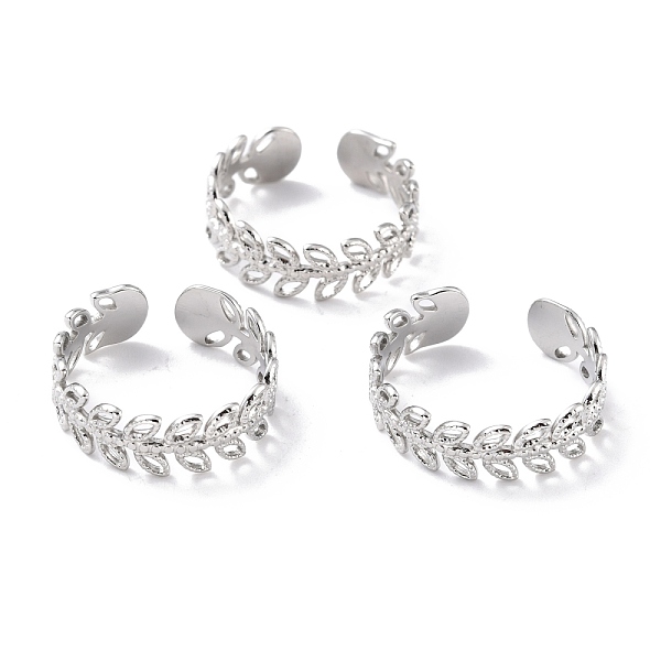 

PandaHall 304 Stainless Steel Finger Rings, Cuff Rings, Long-Lasting Plated, Hollow Leaf, Stainless Steel Color, US Size 7 3/4(17.9mm)...