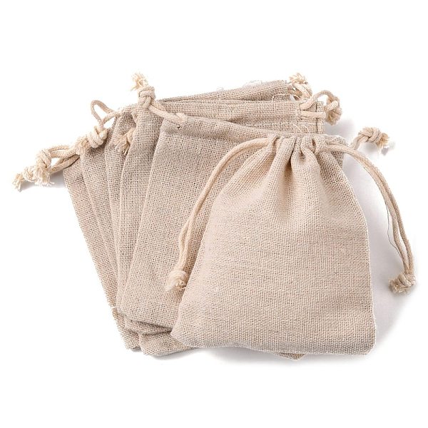 

PandaHall Cotton Packing Pouches Drawstring Bags, Gift Sachet Bags, Muslin Bag Reusable Tea Bag, Wheat, 11x9.5cm Burlap Orange