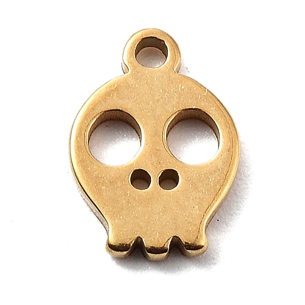 

PandaHall 304 Stainless Steel Charms, Golden, Laser Cut, Skull, 9x6x1mm, Hole: 1mm 304 Stainless Steel Skull