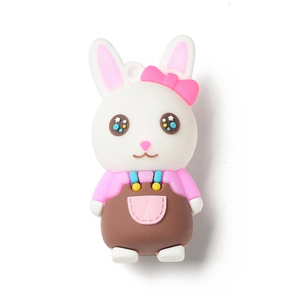 

PandaHall Opaque Resin Animal Big Pendants, Cute Animal Charms, Rabbit, 55x25x25mm, Hole: 3mm Resin Rabbit