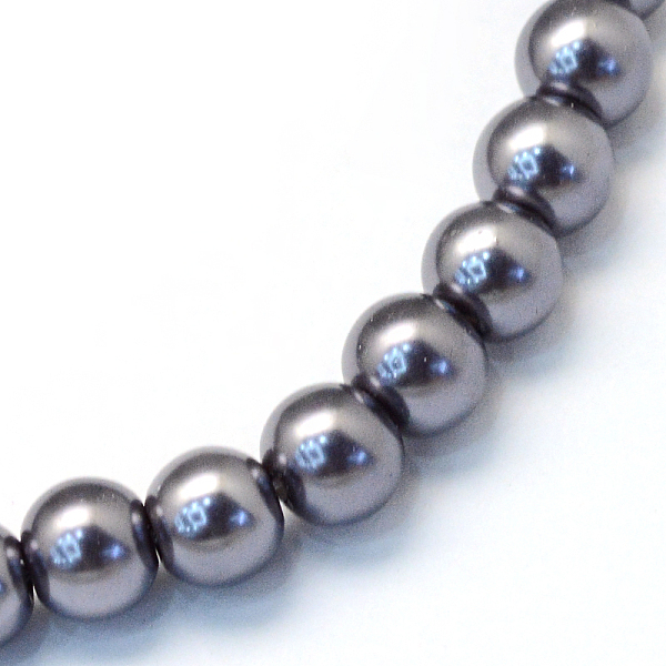 

PandaHall Baking Painted Pearlized Glass Pearl Round Bead Strands, Gray, 4~5mm, Hole: 1mm, about 210pcs/strand, 31.4 inch Glass Round Gray