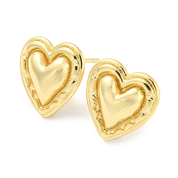 

PandaHall Rack Plating Brass Heart Stud Earrings for Women, Lead Free & Cadmium Free, Long-Lasting Plated, Real 18K Gold Plated, 14x13mm...