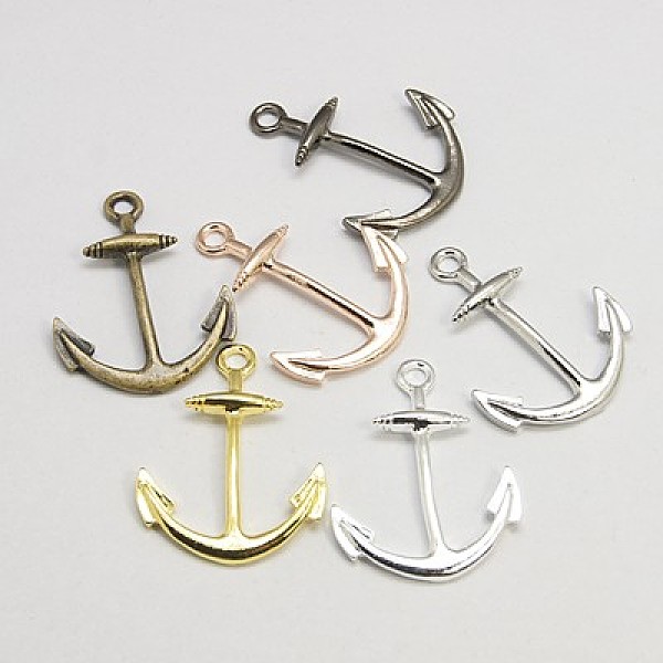 

PandaHall Alloy Pendants, Cadmium Free & Lead Free, Anchor, Mixed Color, 32x24.5x2mm, Hole: 3mm Alloy Anchor & Helm Multicolor