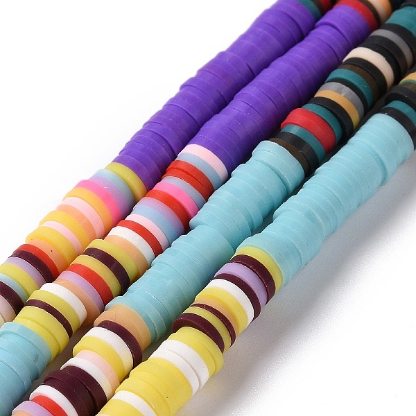 

PandaHall Handmade Polymer Clay Bead Strands, Flat Round, Heishi Beads, Sky Blue, 6x0.2~2mm, Hole: 2mm, about 305~310pcs/strand, 15.35~...