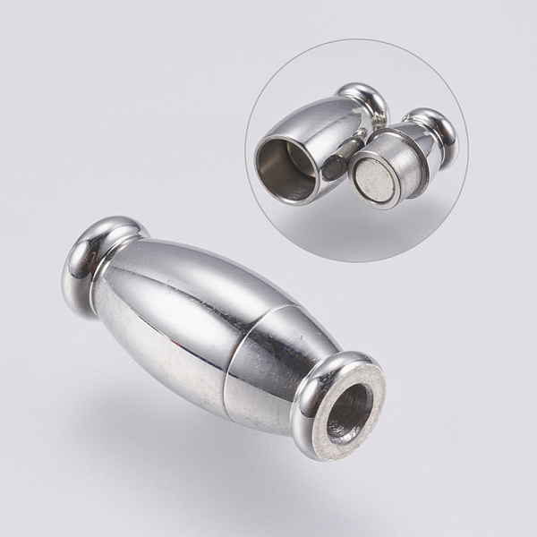

PandaHall 304 Stainless Steel Magnetic Clasps with Glue-in Ends, Vase, Stainless Steel Color, 13x5mm, Hole: 2mm 304 Stainless Steel Vase